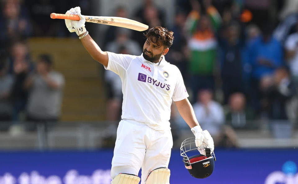 Rishabh Pant, pictured here celebrating his century in the fifth Test between India and England.