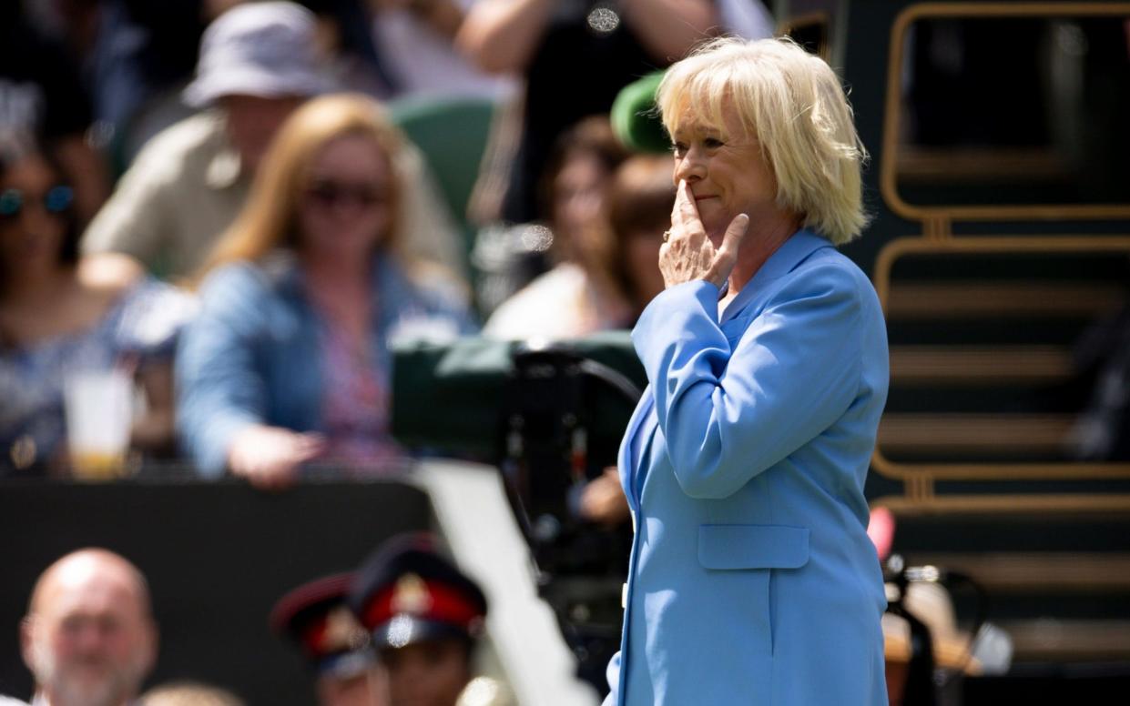 'That really does mean the world to me', BBC stalwart Sue Barker said in response to the Centre Court standing ovation on Sunday - Ella Ling/Shutterstock 