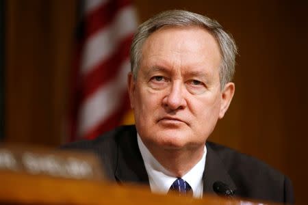 Chairman of the Senate Banking, Housing, and Urban Affairs Committee Mike Crapo (R-ID) hearing listens to testimony from Federal Reserve Chairman Janet Yellen on the “Semiannual Monetary Policy Report to the Congress” on Capitol Hill in Washington, U.S., February 14, 2017. REUTERS/Joshua Roberts