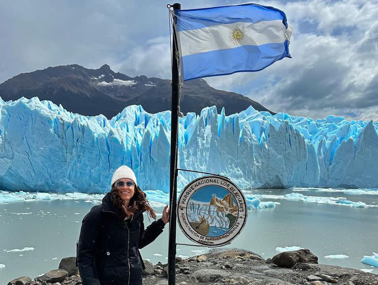 La extenista visitó el Perito Moreno