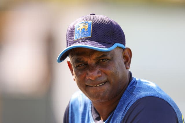 Sri Lanka coach Sanath Jayasuriya looks pensive during a net session