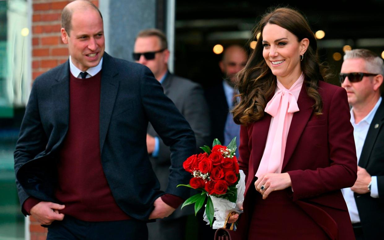 Prince William and the Princess of Wales depart Greentown Labs after a tour on Thursday - ANGELA WEISS