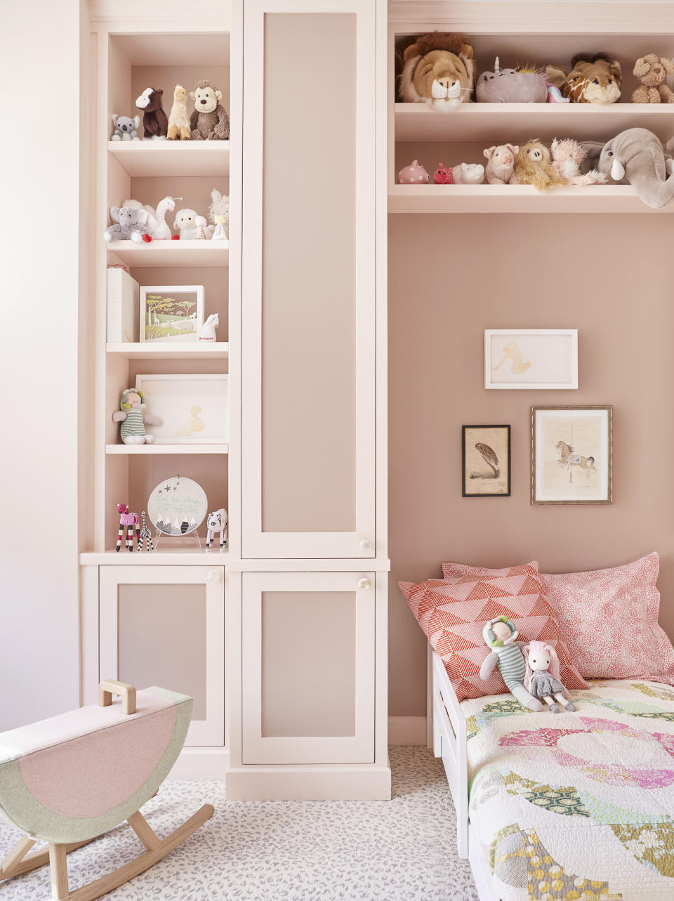 This photo provided by Interior designer Daun Curry shows a room designed by Curry. Curry says she once had a client choose a paint color called Peace and Happiness because they liked the name. In this child's room shown here, the color is Farrow & Ball's Dead Salmon – a popular hue in the company's palette, albeit with a name that causes some mixed feelings. F&B's color consultant Joa Studholme explains that historic – and sometimes unusual – references are something the team likes to use. "The name was found on a decorator's invoice dated 1805 for a library at Kedleston Hall, Derbyshire. "Salmon is the colour, and Dead actually refers to the matte paint finish." (Emily Gilbert/Daun Curry via AP)