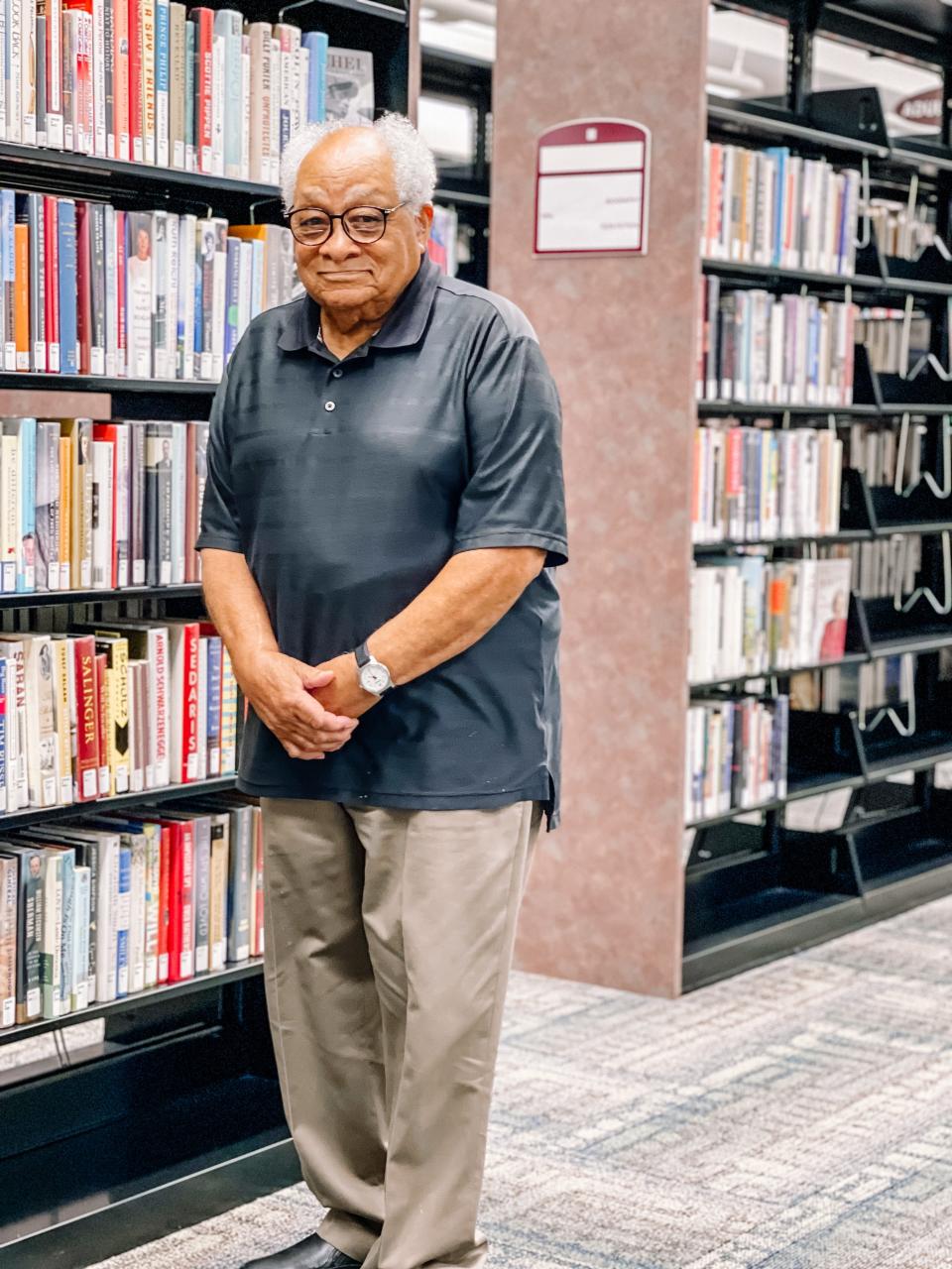 “I like nonfiction, I don’t dabble in a whole lot of fiction. There are some mystery writers, but I like books that have substance that is about something that is real,” said Willard Laster, who has worked for Knoxville’s library system for 60 years. Fountain City Branch Library, July 6, 2022.