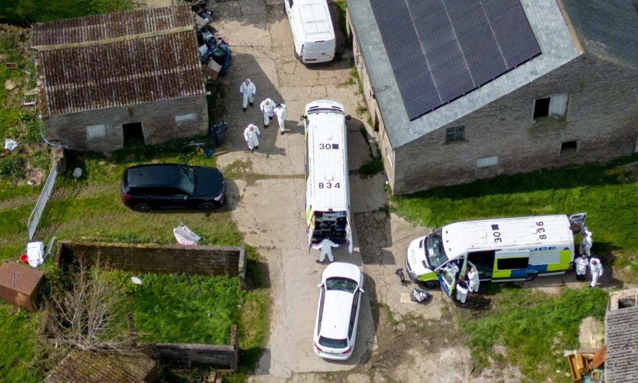 <span>Police say they will be investigating at the farm ‘for some time’.</span><span>Photograph: Tom Maddick/SWNS</span>