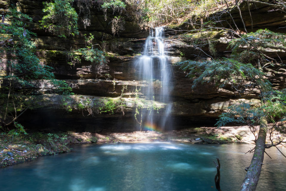 <span>Shangri la waterfall in Bankhead National Forest in Alabama is a good stop along the highway while heading south. </span> Photo: Getty