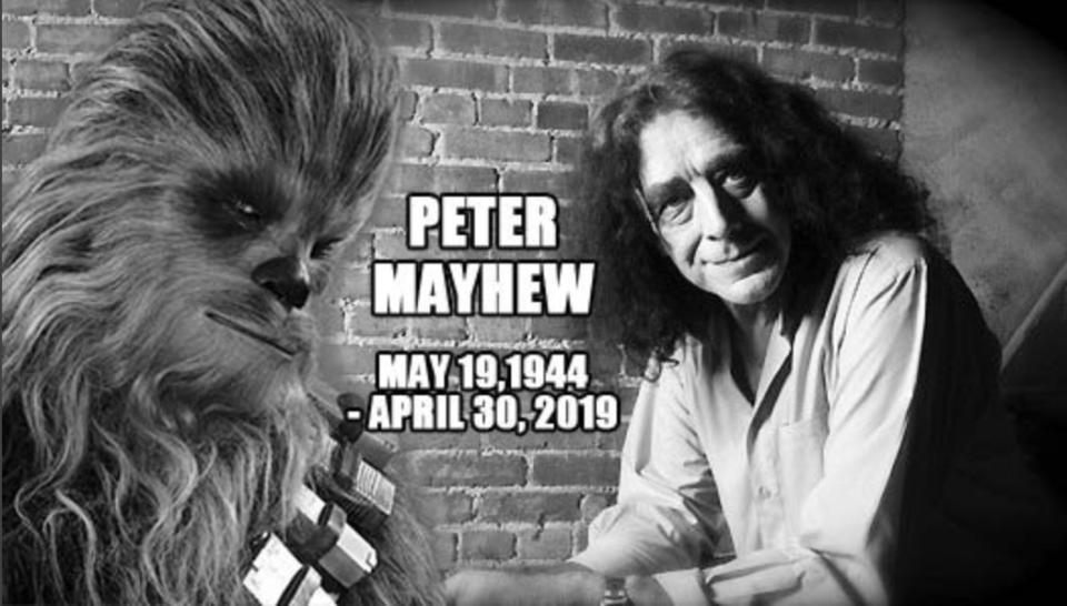 擷取自 <a href="https://twitter.com/TheWookieeRoars/status/1124077256240967681" rel="nofollow noopener" target="_blank" data-ylk="slk:Peter Mayhew;elm:context_link;itc:0;sec:content-canvas" class="link ">Peter Mayhew</a> 推特