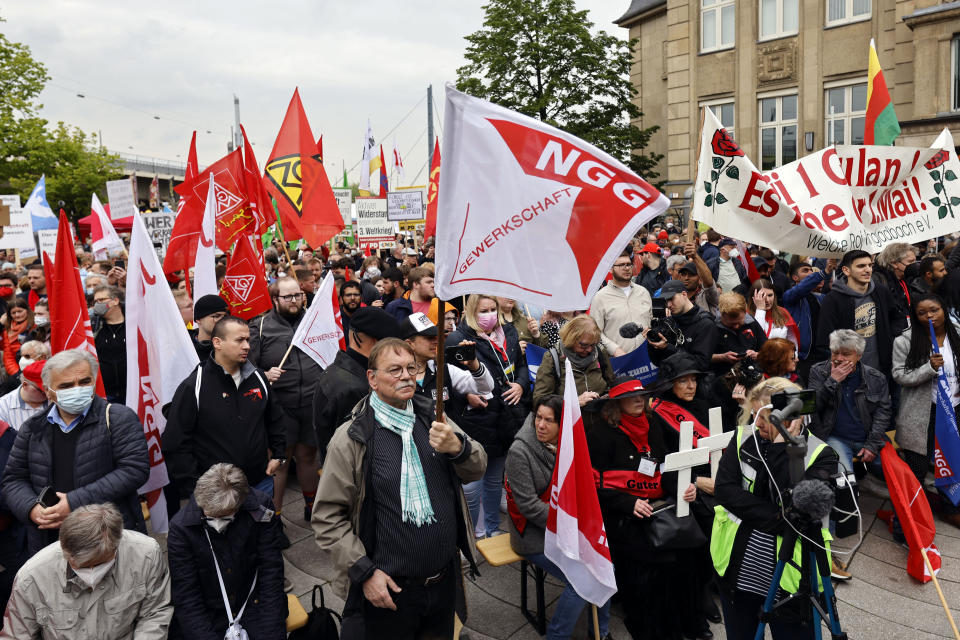 Am 1. Mai demonstrieren Arbeiter*innen traditionell für bessere Löhne und faire Arbeitsbedingungen. (Symbolfoto: ddp)