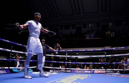 Britain Boxing - Anthony Joshua Public Work-Out - York Hall, Bethnal Green - 21/6/16 Anthony Joshua during his workout Action Images via Reuters / Andrew Couldridge Livepic