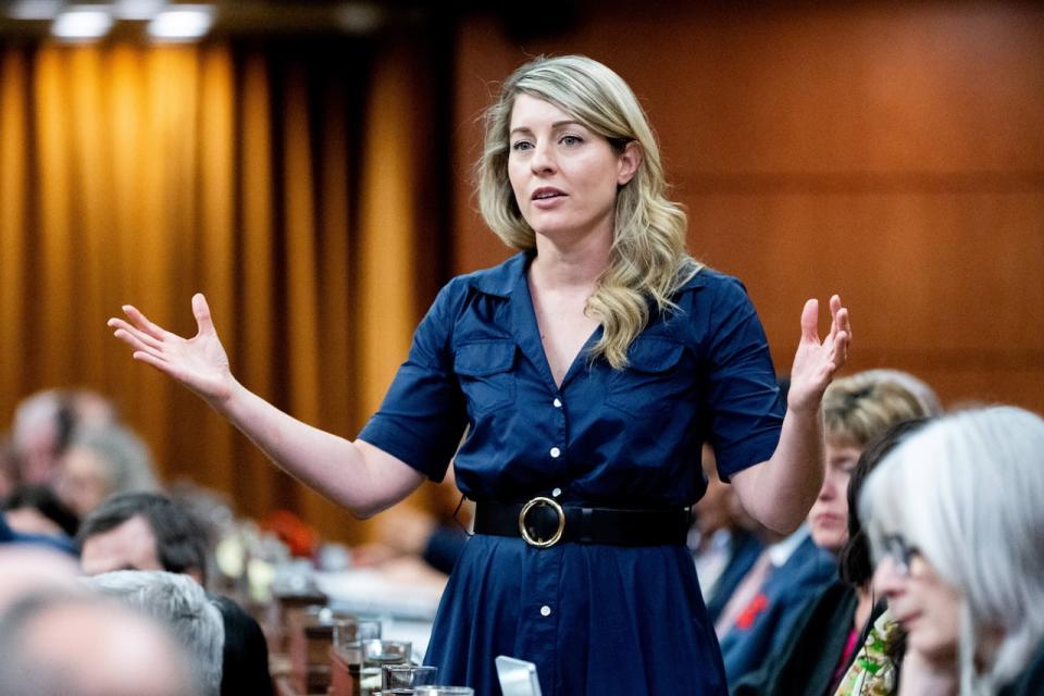 Foreign Affairs Minister Mélanie Joly rises during Question Period in the House of Commons in Ottawa on June 3, 2024.