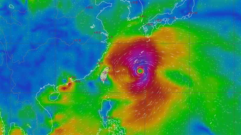 圖為風場預報。（圖／中央氣象局）