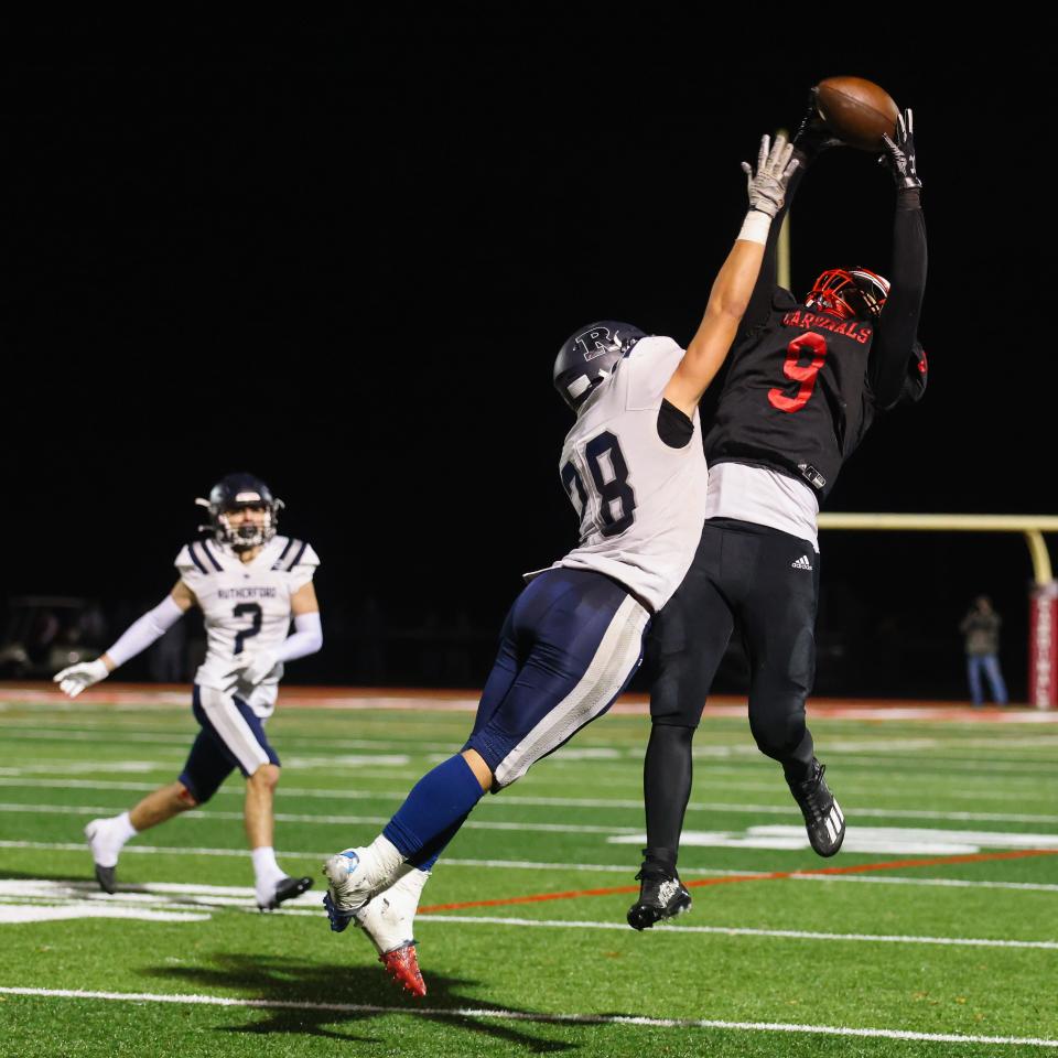 Westwood WR Joe Klein makes an acrobatic catch against Rutherford.