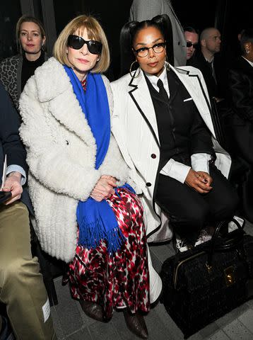 <p>Gilbert Flores/WWD/Getty </p> Anna Wintour and Janet Jackson