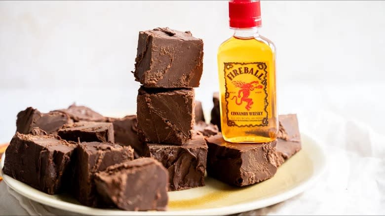 4-Ingredient Chocolate Fireball Fudge