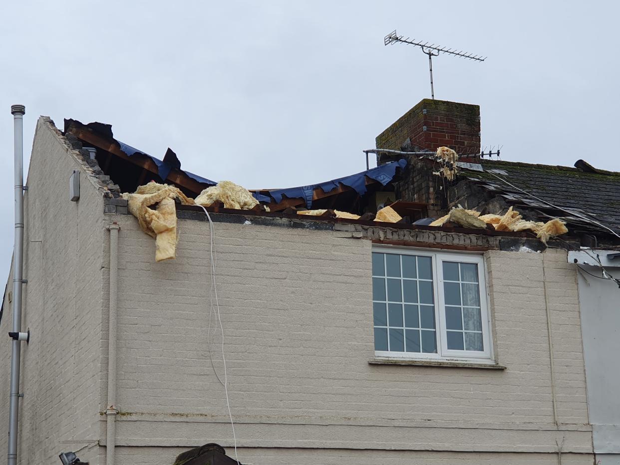 A house had it’s roof ripped off in Littlehampton, West Sussex, on Saturday in what the Torro has provisionally called a tornado with a rating of T4, signifying it as being of “severe” force. The rating suggests the tornado would have involved winds of up to 61m/s (136mph). (PA/Tornado and Storm Research Organisation (Torro))