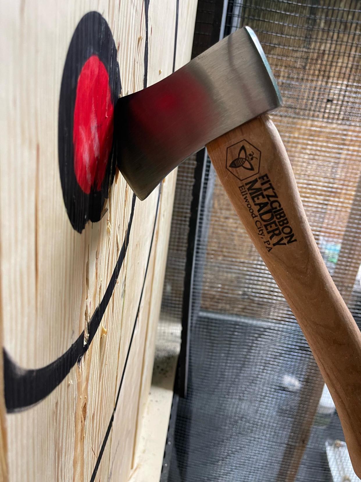 Test your axe-throwing skills at Fitzgibbon Meadery in Ellwood City.