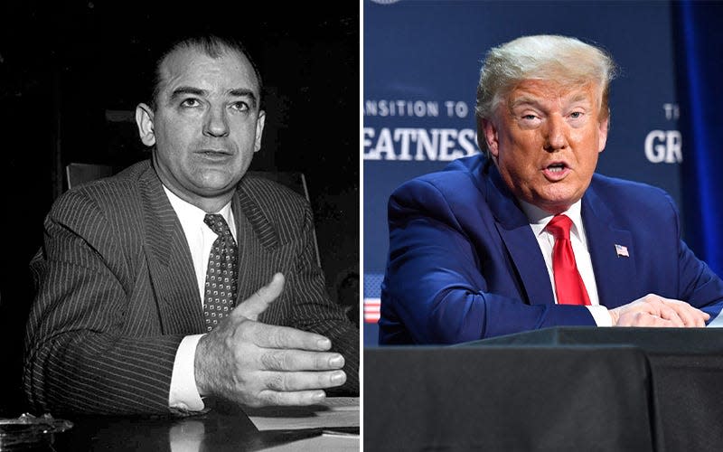 Former Sen. Joseph McCarthy, R-Wis., and President Donald J. Trump.