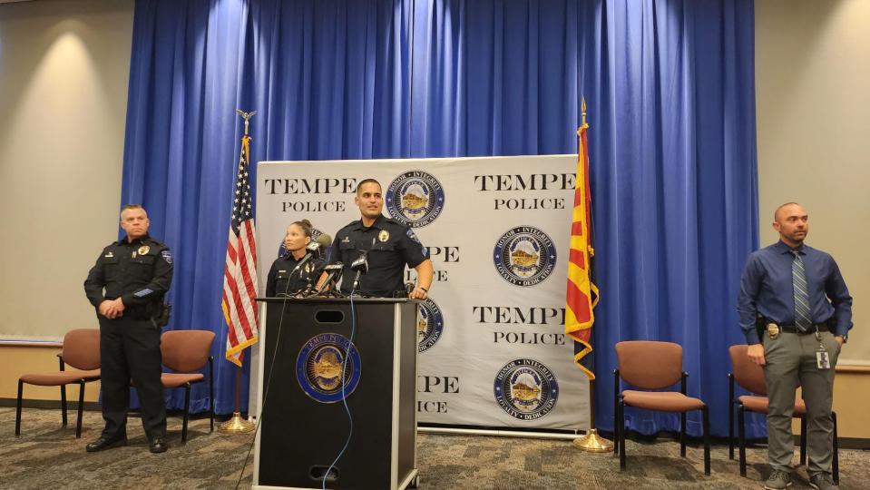Hector Encinas with Tempe Police Department provides an update on the murder of a 5-year-old during a drive-up shooting that happened on March 17, 2023.