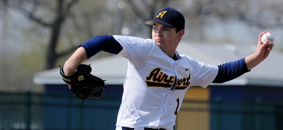 Sean Langton of Airport delivers during a 9-2 win over Milan Wednesday.