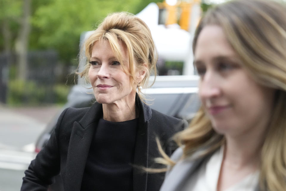 Roberta Myers, former editor-in-chief of Elle magazine, arrives to Manhattan federal court for the trial of former advice columnist E. Jean Carroll against former President Donald Trump, Thursday, May 4, 2023, in New York. (AP Photo/John Minchillo)