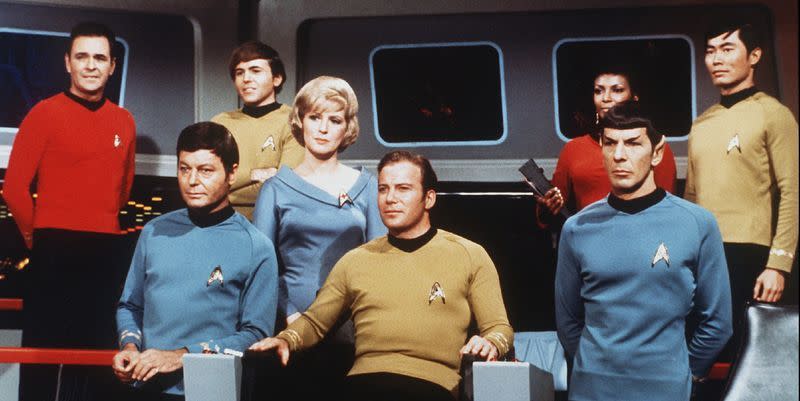 <p>The sci-fi show was released this year, and you couldn’t miss those bold-colored shirts with the Star Trek logo on ’em come Halloween.</p>