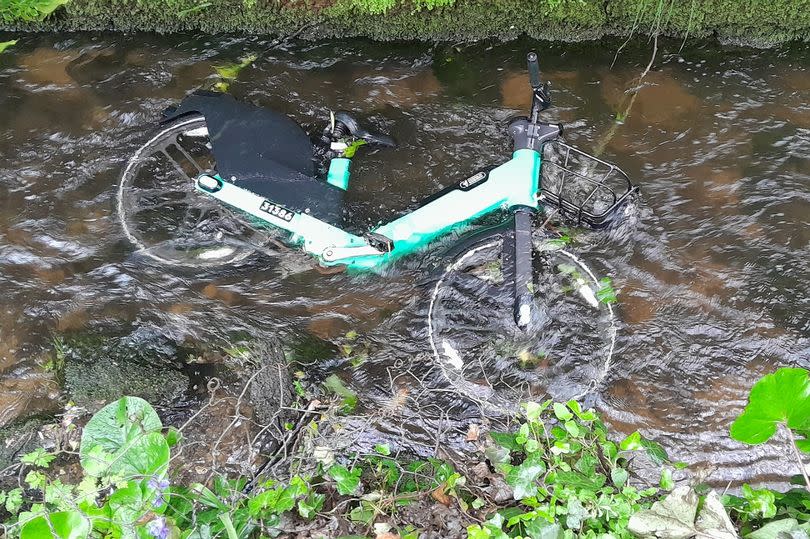 The Beryl bike dumped in the Chyandour Brook at Heamoor near Penzance on Sunday April 28 and discovered and reported by local dog walker