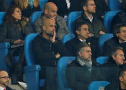 <p>Soccer Football – Champions League Quarter Final Second Leg – Manchester City vs Liverpool – Etihad Stadium, Manchester, Britain – April 10, 2018 Manchester City manager Pep Guardiola after being sent to the stands REUTERS/Andrew Yates </p>