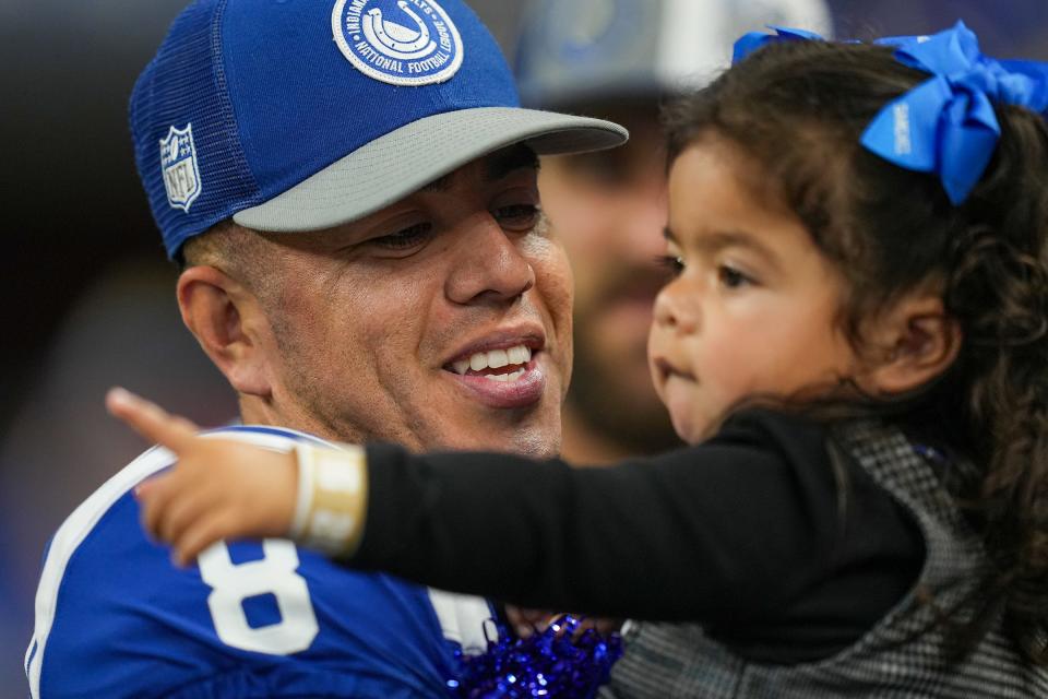 The past year and a half since an Achilles tear hasn't been all pain for Rigoberto Sanchez, who has grown in his bond with his 2-year-old daughter, Bali.