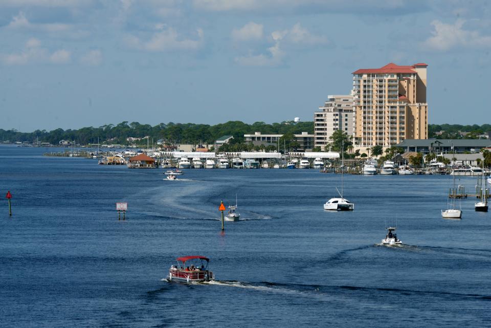 Boaters ply Santa Rosa Sound west of the Brooks Bridge. Marcus "Dee Dee" Cannon was found dead in the Sound on July 23, 2008, near the former The Boat Marina.