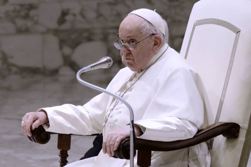 Pope Francis gives a speech during the Wednesday General Audience in St. Paul Hall at the Vatican. Evandro Inetti/ZUMA Press Wire/dpa