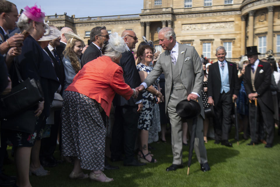 LONDON, UNITED KINGDOM - MAY 15: Prince Charles, Prince of Wales during a garden party at Buckingham Palace on May 15, 2019 in London, United Kingdom. (Photo by Victoria Jones – WPA Pool/Getty Images)