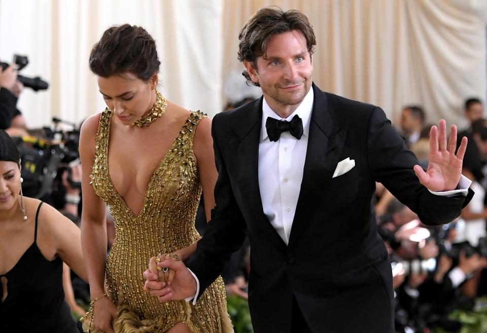 Irina Shayk and Bradley Cooper attend the Heavenly Bodies: Fashion & The Catholic Imagination Costume Institute Gala at The Metropolitan Museum of Art on May 7, 2018 in New York City. (