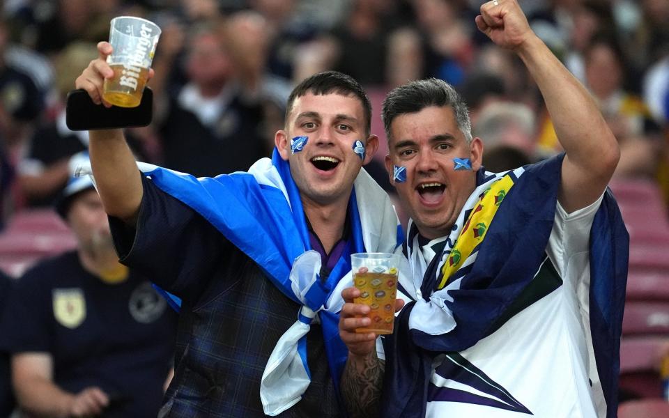 Scotland fans in the stands ahead of the UEFA Euro 2024 Group A match