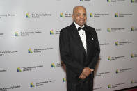 2021 Kennedy Center honoree Motown founder, songwriter, producer, and director Berry Gordy poses on the red carpet at the Medallion Ceremony for the 44th Annual Kennedy Center Honors on Saturday, Dec. 4, 2021, at the Library of Congress in Washington. (AP Photo/Kevin Wolf)