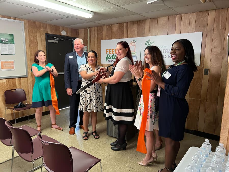 Central Texas Food Bank launches new Feeding Futures School Pantry located at Cedar Creek Elementary School in Bastrop. (KXAN Photo/Todd Bailey)