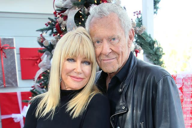 <p>David Livingston/Getty</p> Suzanne Somers and Alan Hamel visit Hallmark's "Home & Family" on December 15, 2017