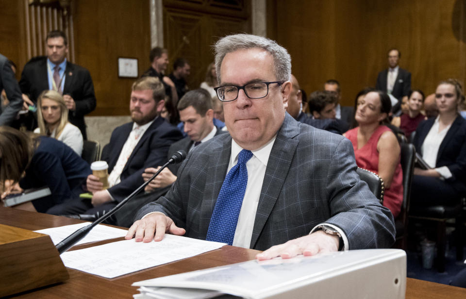 Andrew Wheeler, acting administrator at the Environmental Protection Agency, at a Senate hearing in August.&nbsp; (Photo: Bill Clark/CQ Roll Call via Getty Images)