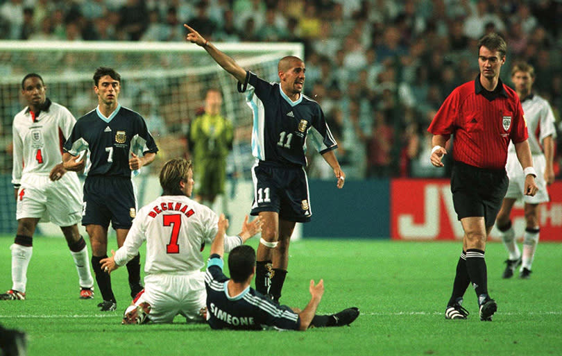 On June 30, 1998, one petulant flick of a right foot changed the Manchester United midfielders life. His red card against Argentina sparked outrage across England. Well, everywhere but Old Trafford...