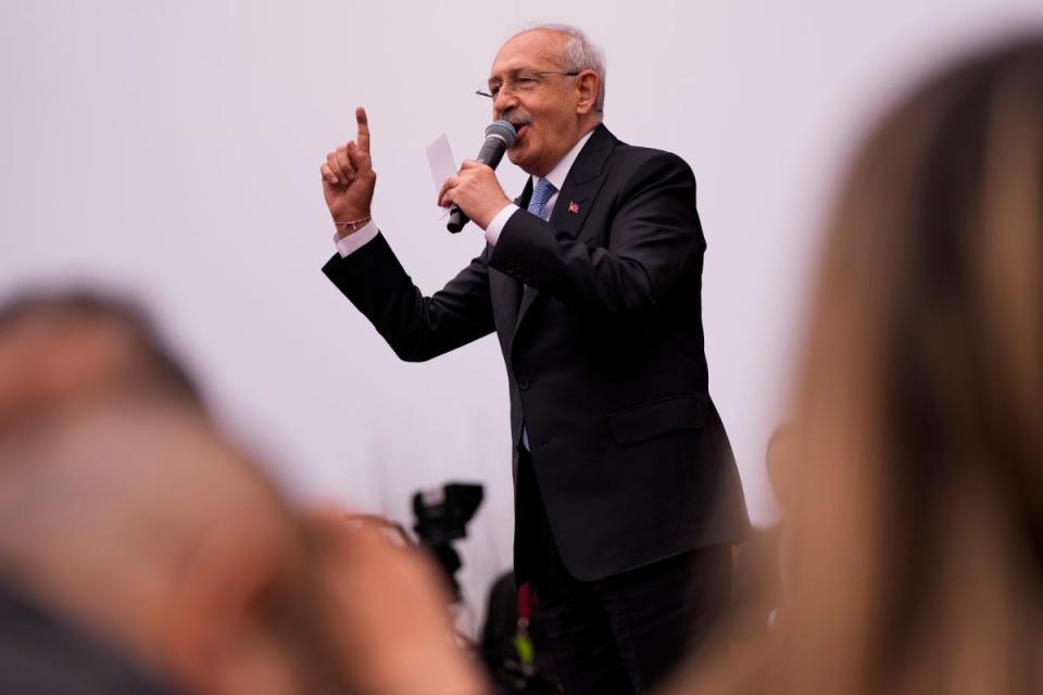 Kemal Kilicdaroglu at a rally in Tekirdag (AP)