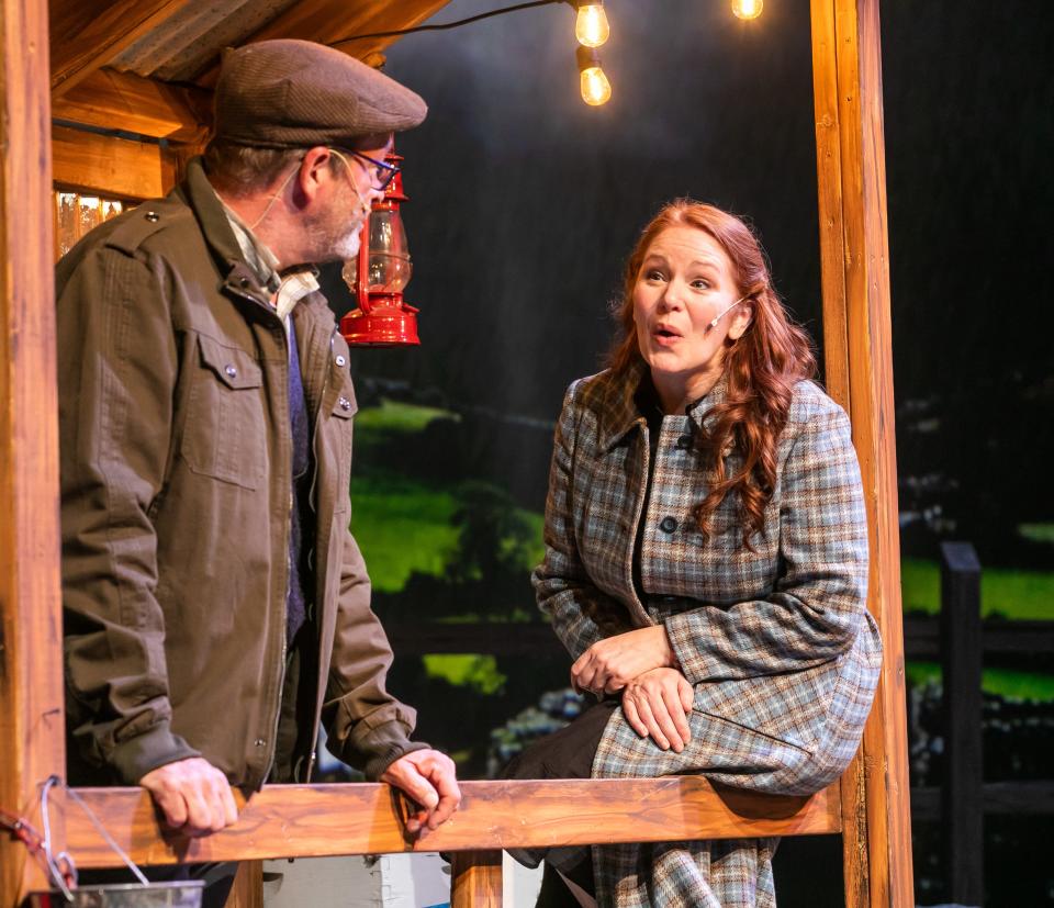 Ocala Civic Theatre's latest show, 'Outside Mullingar,' held a dress rehearsal on Feb. 27. Shown here are Gina England, playing the part of Rosemary Muldoon, and Scott Fitzgerald, playing the part of Tony Reilly. The show runs March 2-19.