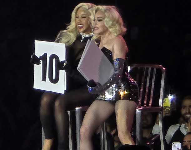 <p>Brian Prahl/SplashNews.com</p> Cardi B and Madonna in Los Angeles on March 11, 2024