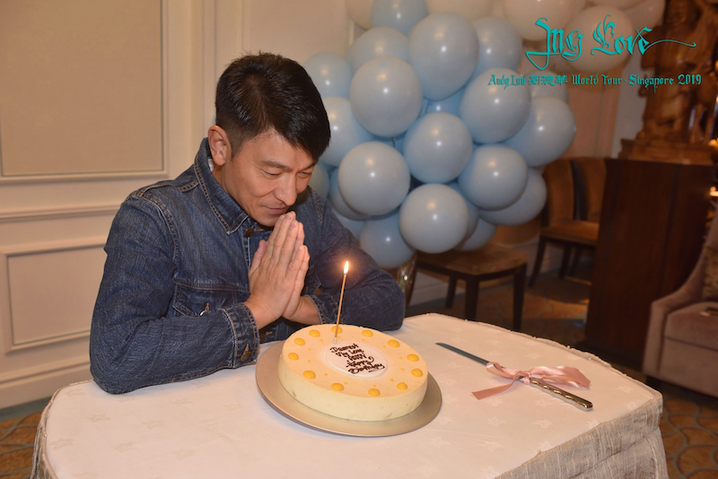 A different birthday celebration for Lau this year — Photo via Facebook/ My Love Andy Lau World Tour