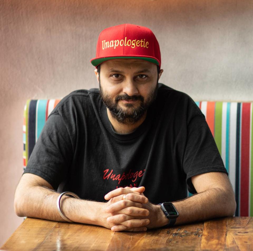 Chef Chintan Pandya says the biggest challenge for him in developing the “Aerobanquets” menu was “getting so many flavors and textures into one bite.”