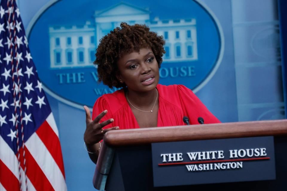 White House Press Secretary Karine Jean-Pierre says ‘no mystery’ why Bezos opposed to Biden’s economic plan (Getty Images)