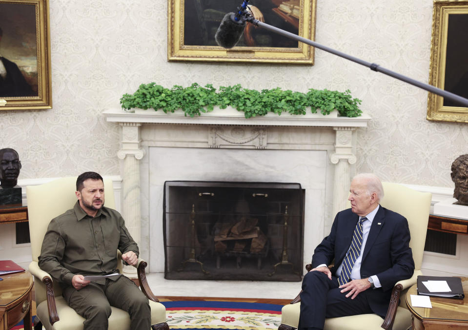 Zelenski junto a Biden en septiembre de 2023.  (Photo by Tom Brenner for The Washington Post via Getty Images)