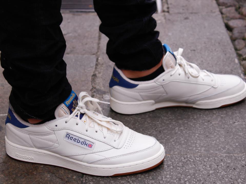 Low-profile Reebok sneakers.