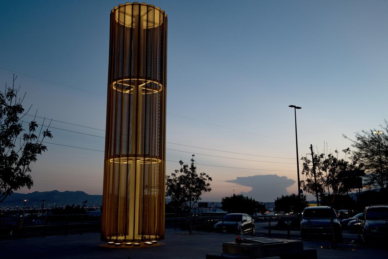 The Grand Candela Memorial at the Walmart in El Paso commemorates the victims and survivors of the Aug. 3, 2019 shooting.