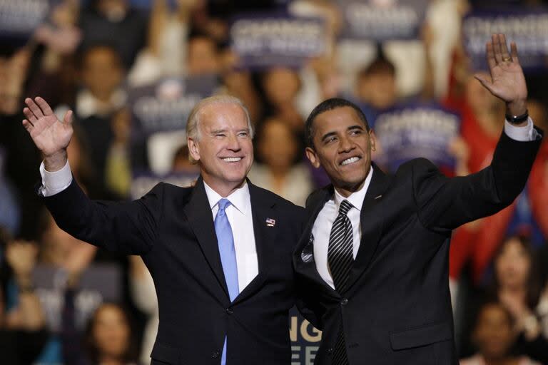 Biden y Obama durante la campaña presidencial de 2008
