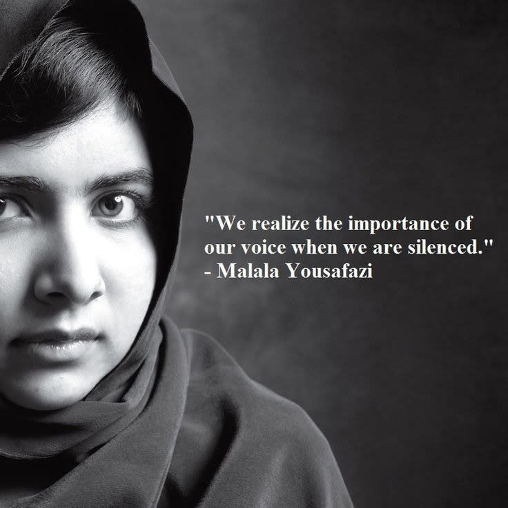 11 inspiring quotes from Malala Yousafzai.