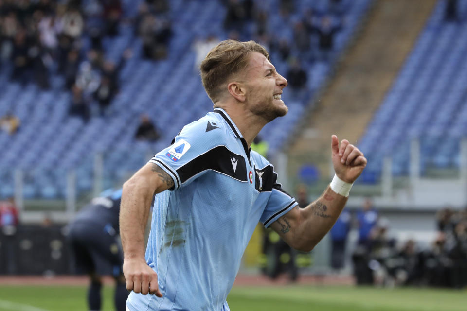 Attaccante della Lazio (AP Photo/Alessandra Tarantino)